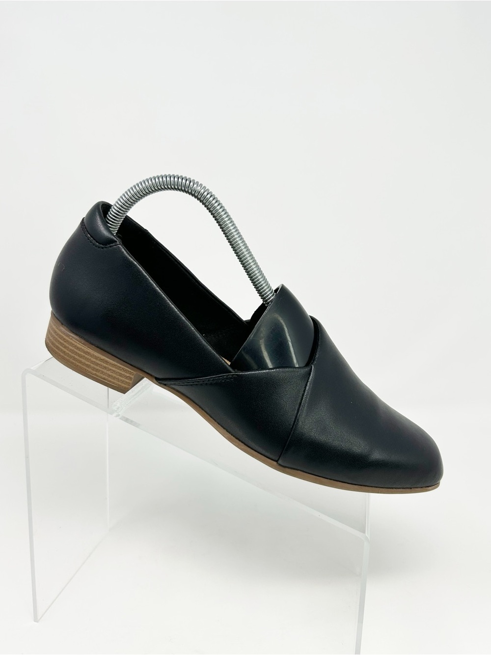 Clarks Juliet Palm Womens Loafers Black Slip-On Comfort Low Heel Shoes Size 9